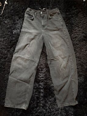 Wide Leg Black Denim Jeans